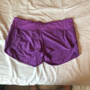 Purple lululemon shorts
